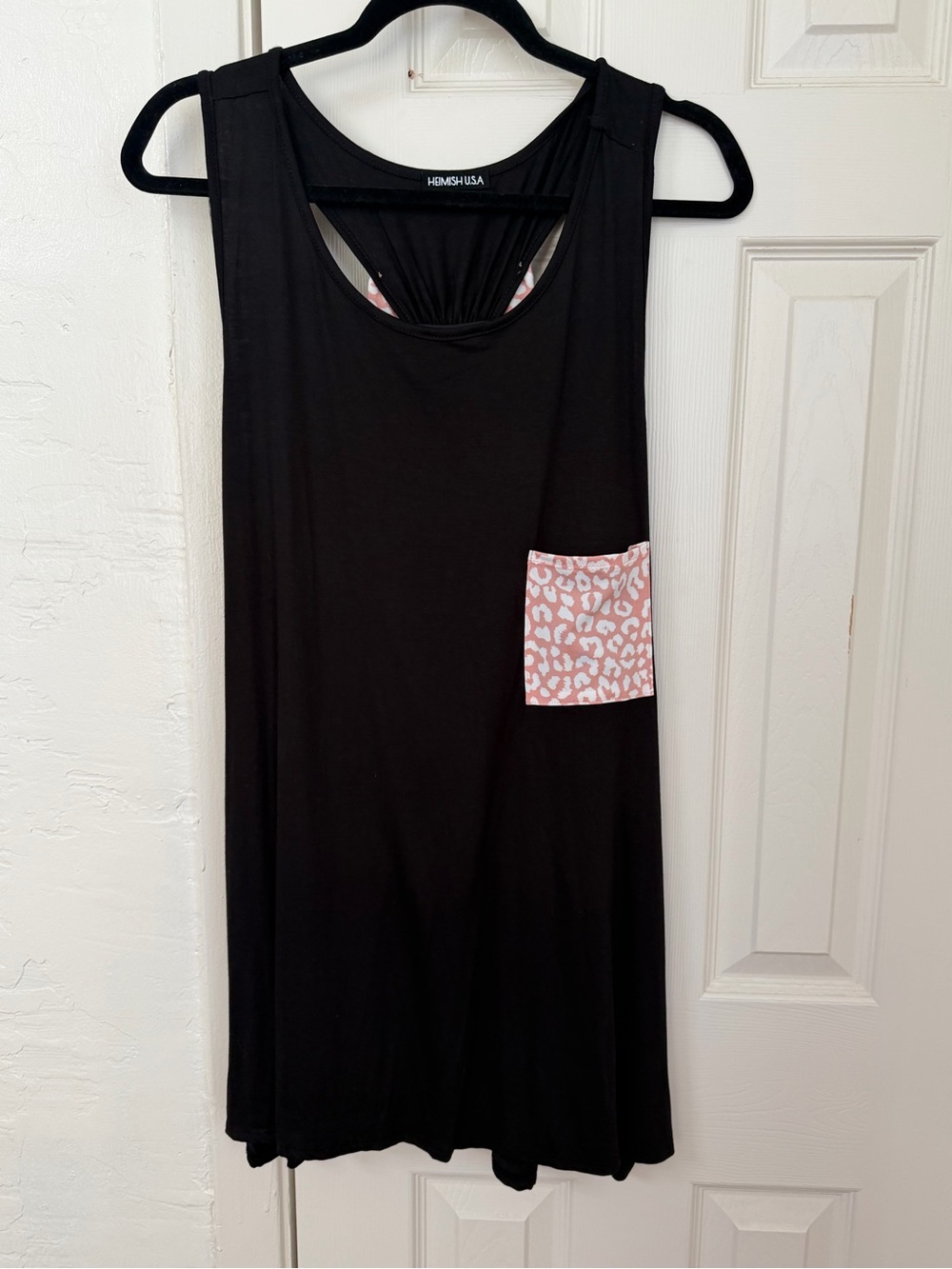 Heimish Racer Back Swing Tank Top with Animal Print and Bow- 3X